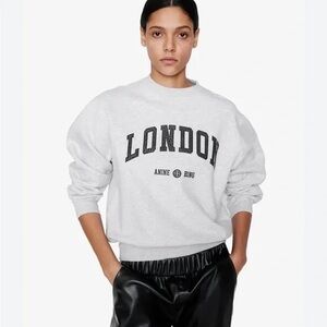 Anine Bing Heather Gray London Womens Sweatshirt